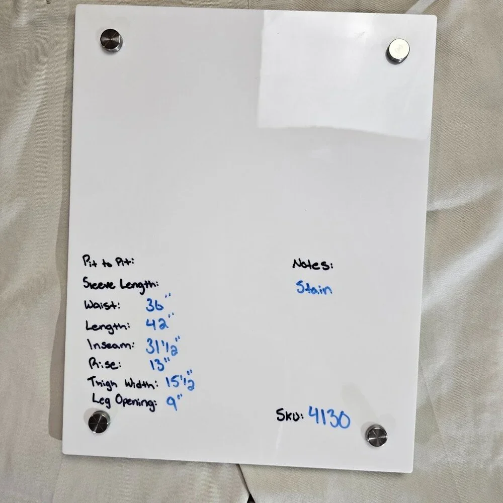 Vintage LL Bean Pleated Chino Pants Mens Tag 38x32 Act 36x31 Beige Cuffed Read - Picture 7 of 14